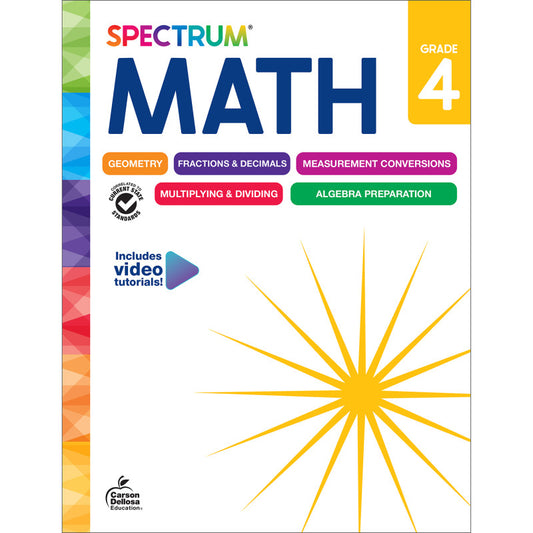 Spectrum Gr 4 Math Workbook (Pack of 3)