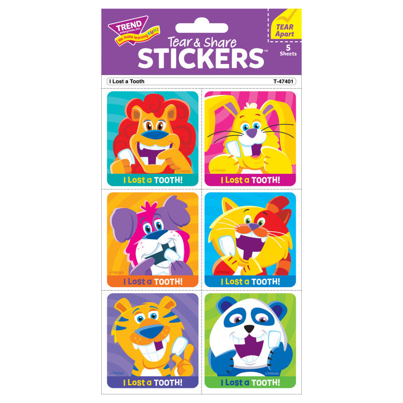 I Lost A Tooth 30Ct Stickers Tear & Share (Pack of 12)