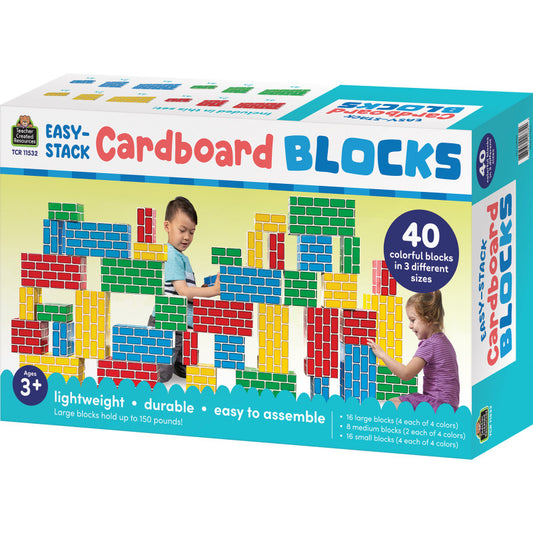 40Pcs Easy Stack Cardboard Blocks