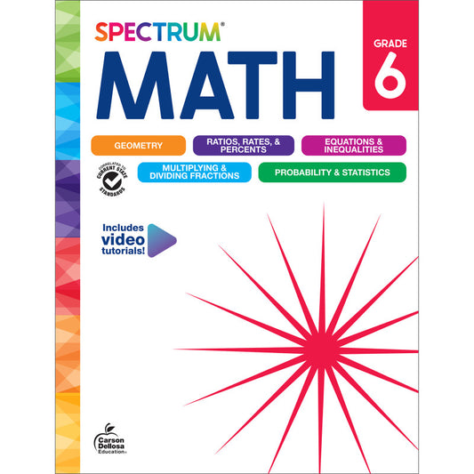 Spectrum Gr 6 Math Workbook (Pack of 3)