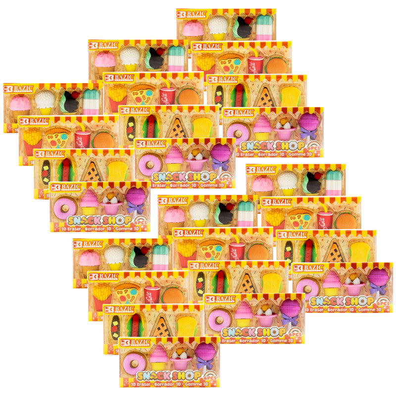 Snack Shop 3D Eraser Sets 24 Packs