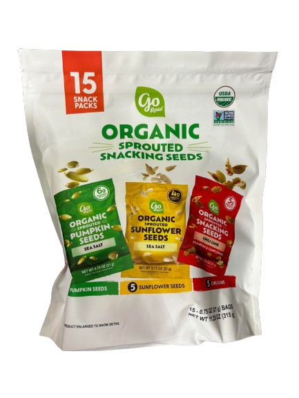 Go Raw Organic Sprouted Snacking Seeds, 15 packs. (11.25 oz.)