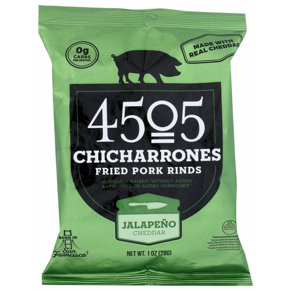 4505 MEATS 4505 Chicharrones Jalapeno Cheddar Fried Pork Rinds, 1 Oz