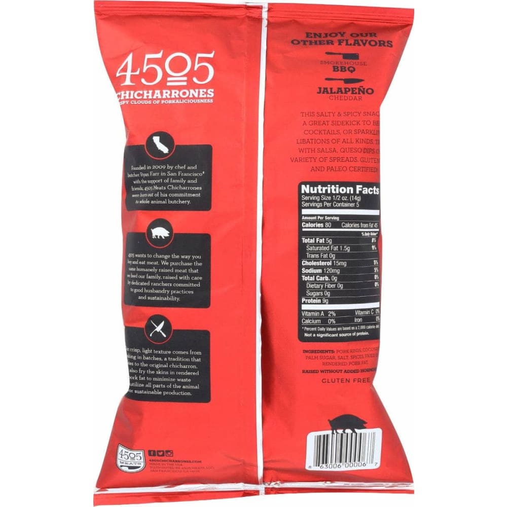 4505 MEATS 4505 Meats Chicharrones Chile & Salt, 2.5 Oz
