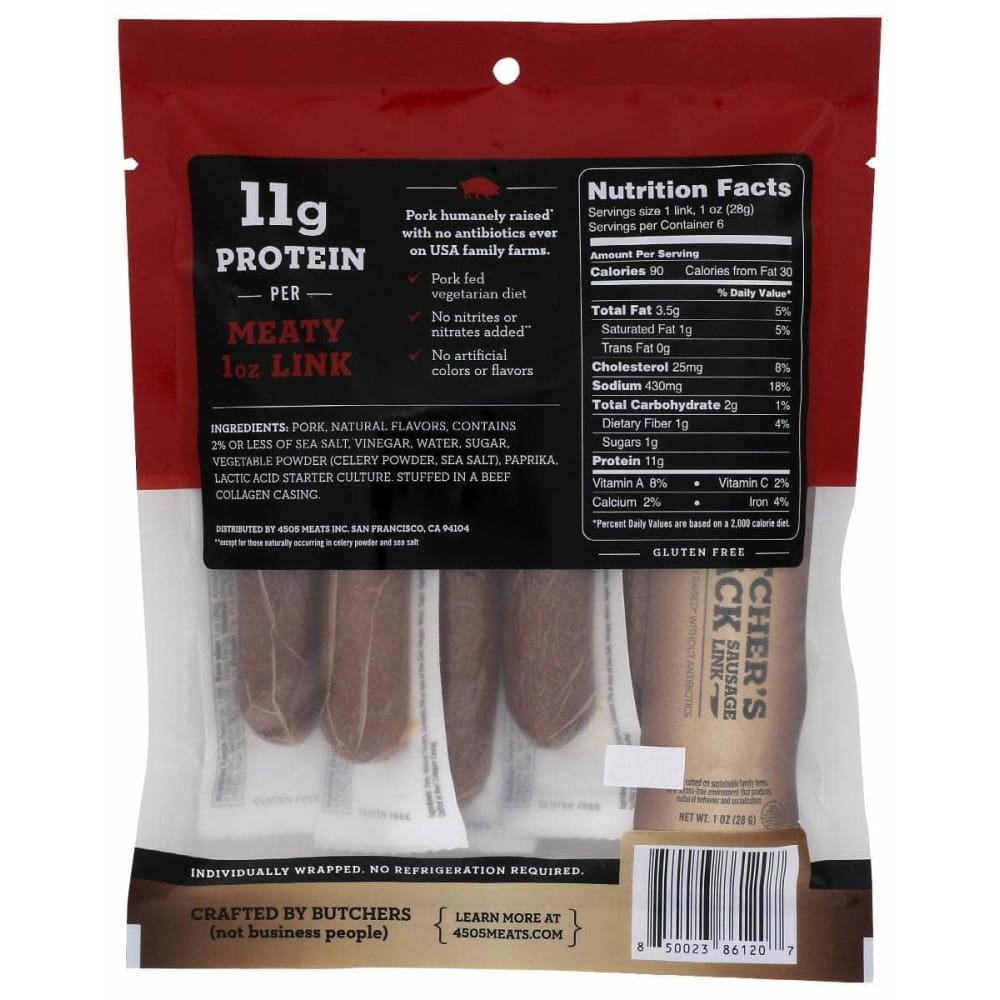 4505 MEATS Grocery > Snacks 4505 MEATS: Red Hot Sausage Link, 6 oz