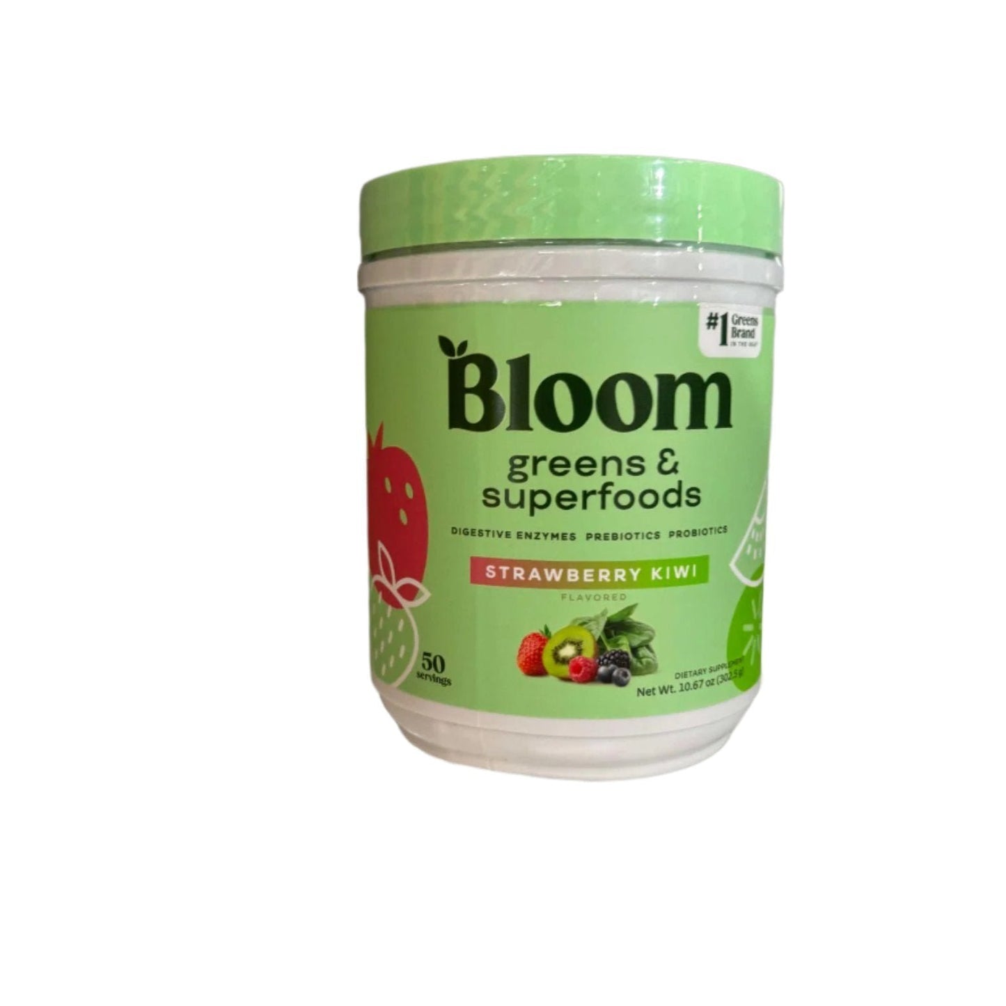 Bloom Nutritional Greens &amp; Superfoods Powder, Kiwi Strawberry, 50 Servings