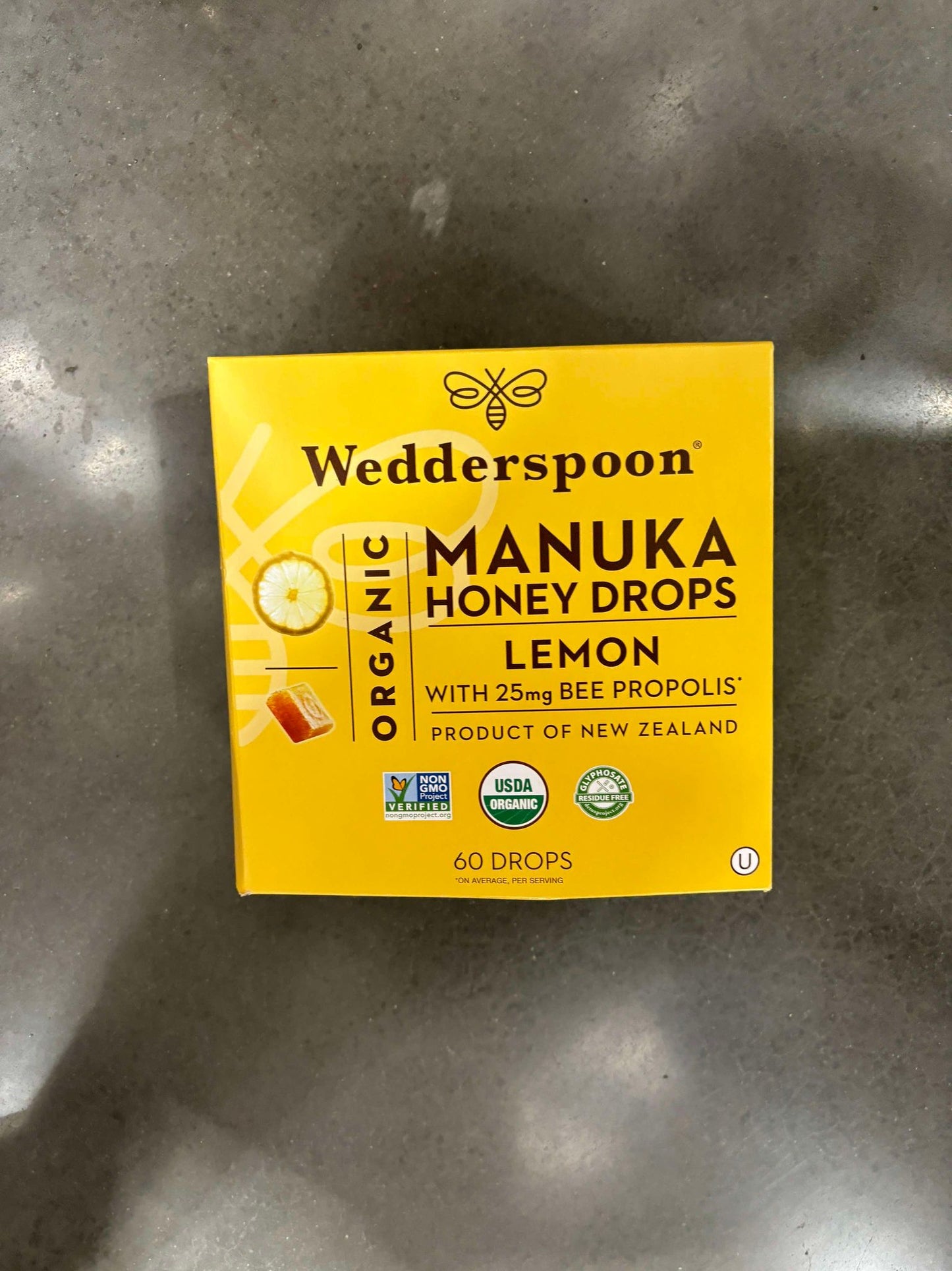 Wedderspoon Organic Manuka Honey Lemon Drops, 60 Count