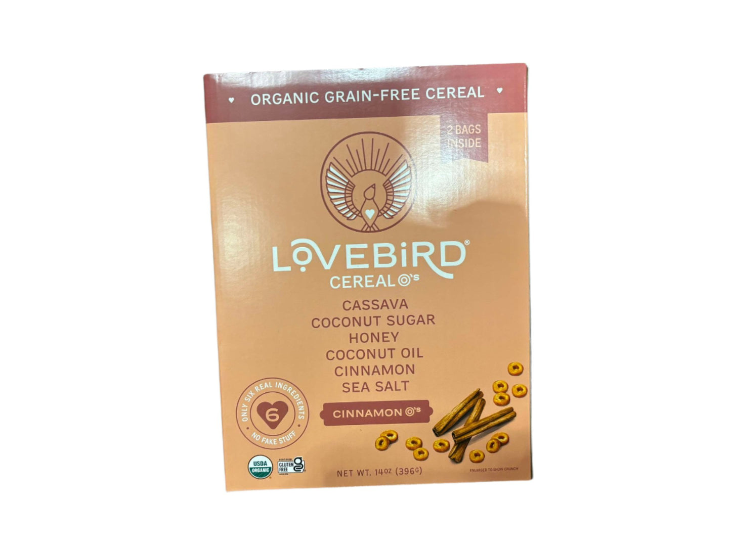 Lovebird Grain-Free Cereal, Cinnamon, 2/7oz