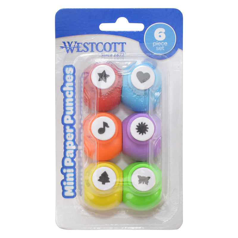 6-Pack Mini Paper Punches (Pack of 10)
