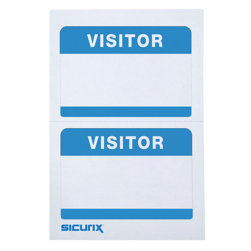 Visitor Adhesive Badge Blue 100/Pk (Pack of 8)