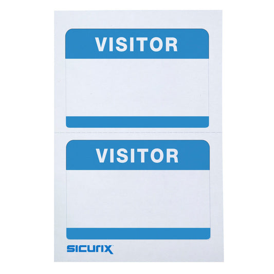 Visitor Adhesive Badge Blue 100/Pk (Pack of 8)