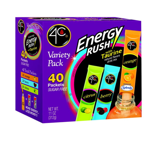 4C Energy Rush Flavored Powders Variety Pack 40 ct. - 4C