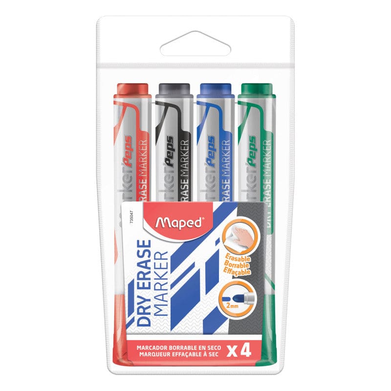 4Ct Bullet Dryerase Jumbo Markertip Marker Peps (Pack of 10) - Markers - Maped