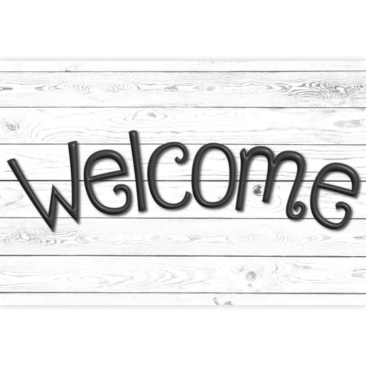 Welcome Mat Wht Shiplap Wood Plank 15.5 X 23.5In (Pack of 3)