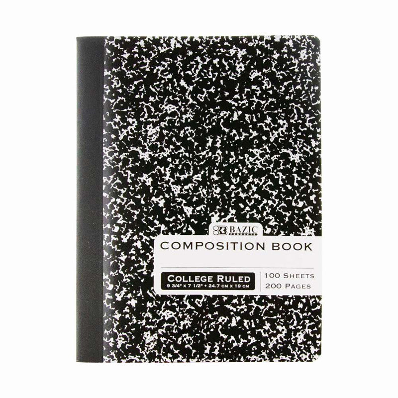Composition Book College Ruled Black Marble (Pack of 12)