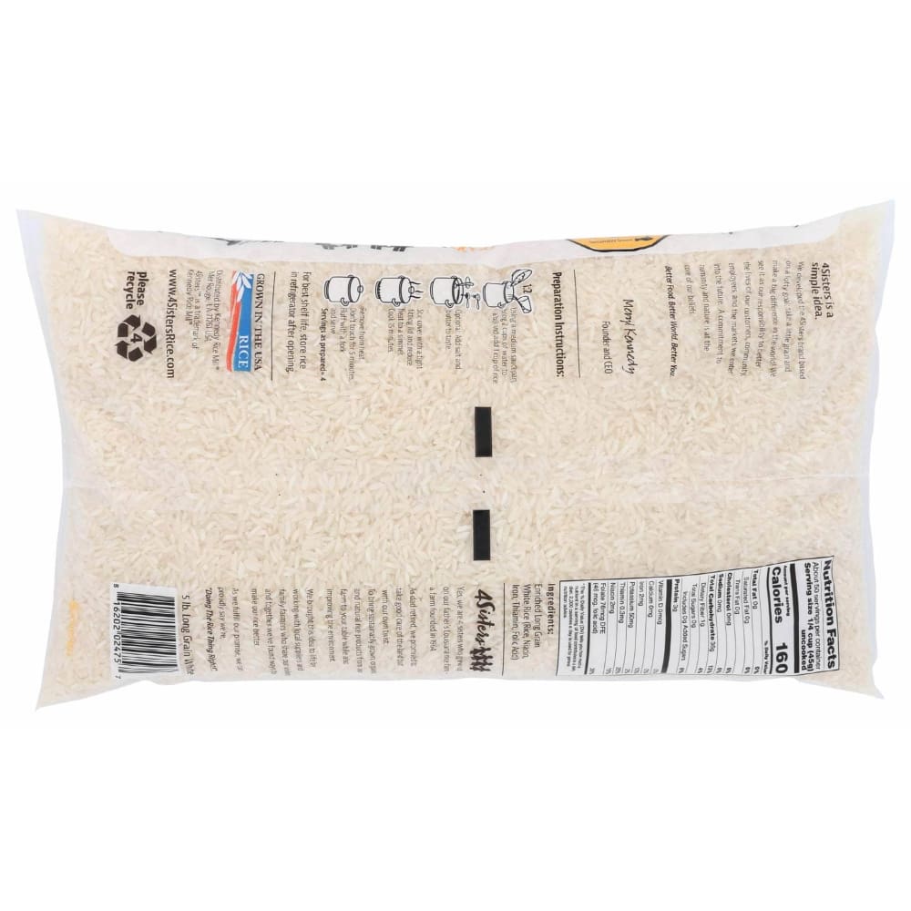 4SISTERS Grocery > Pantry > Rice 4SISTERS: Rice White Long Grain, 5 lb