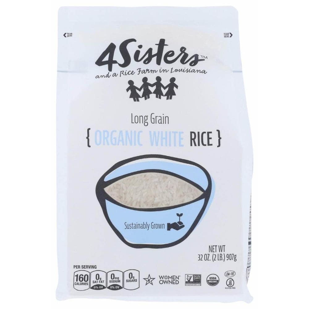 4SISTERS: Rice White Long Grain Org, 2 lb (Case of 3) | ShelHealth