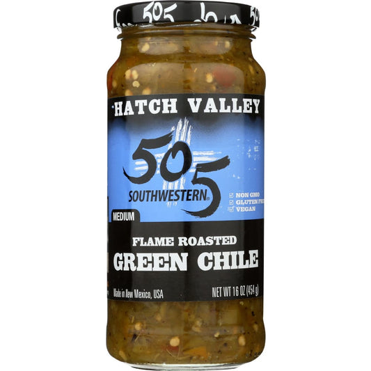 505 SOUTHWESTERN: Hatch Valley Flame Roasted Green Chile Salsa 16 oz (Pack of 4) - Grocery > Natural Snacks > Snacks - 505 SOUTHWESTERN