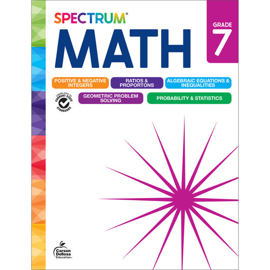 Spectrum Gr 7 Math Workbook (Pack of 3)