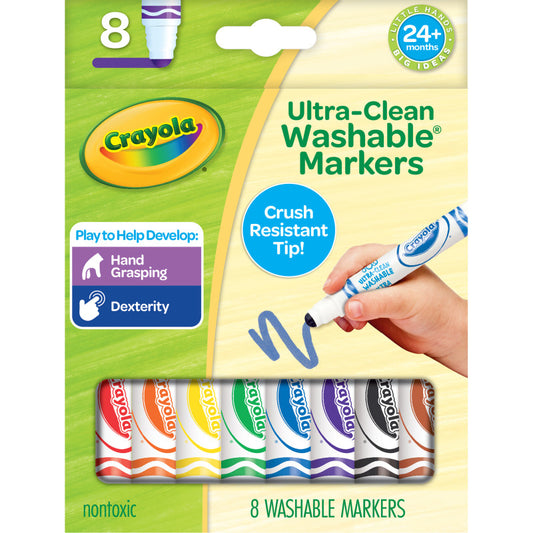Toddler Markers 8Ct Crush Resistant (Pack of 10)