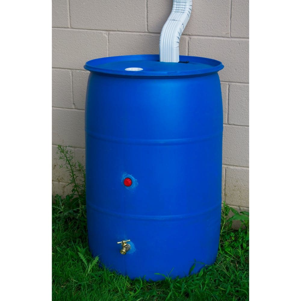 55-Gallon Big Blue Recycled Rain Barrel - Composters & Rain Barrels - 55-Gallon