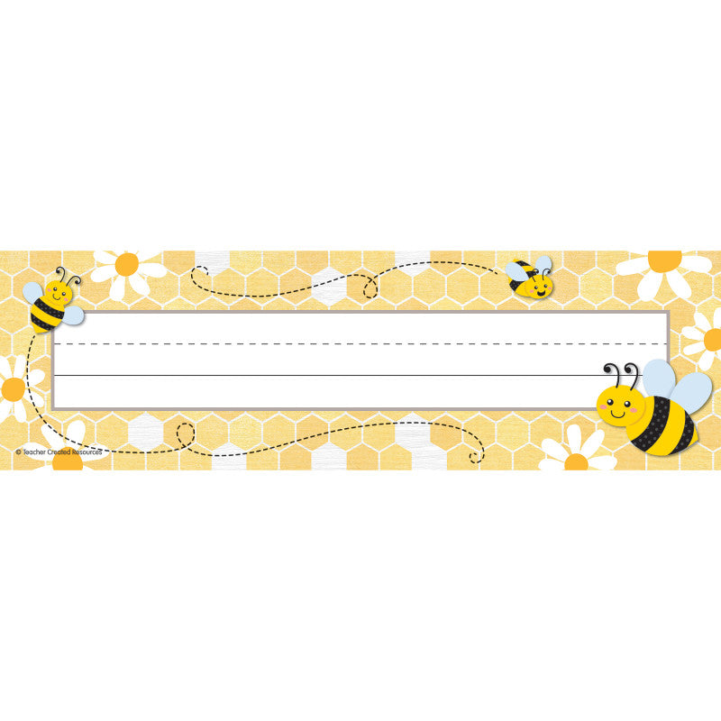 Buzzing Bees Flat Name Plates (Pack of 10)