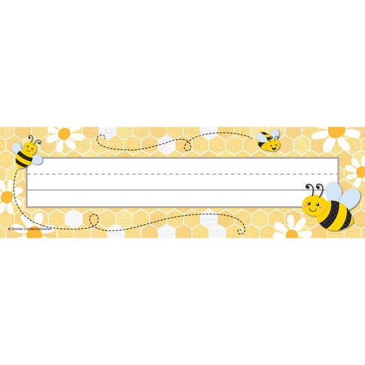 Buzzing Bees Flat Name Plates (Pack of 10)