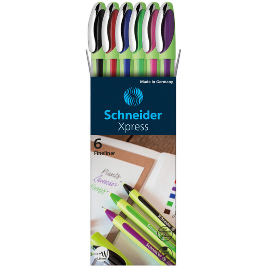 Xpress Fineliner Pens Assort 6Ct 0.8Mm (Pack of 2)