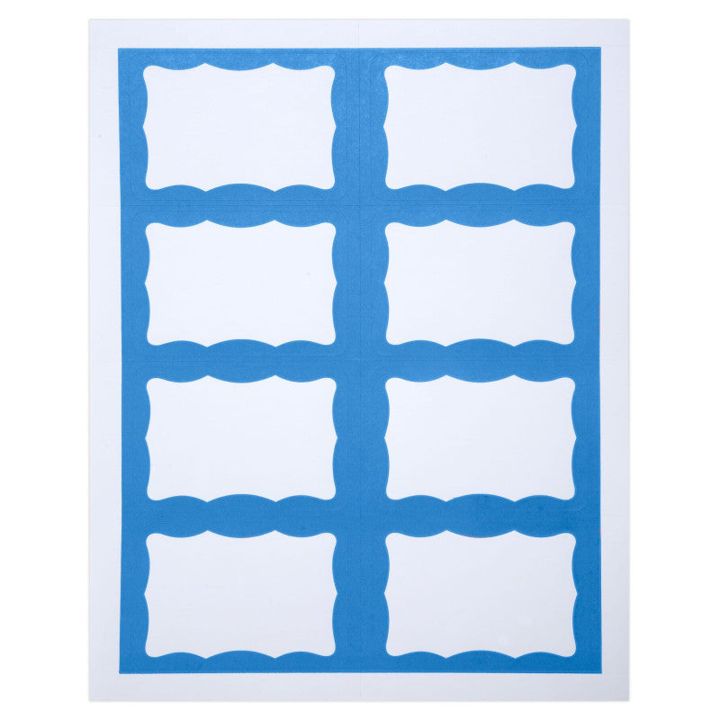 Adhesive Badge Blue Border 200/Pk Printer Sheets
