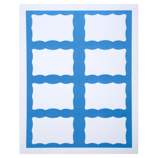 Adhesive Badge Blue Border 200/Pk Printer Sheets