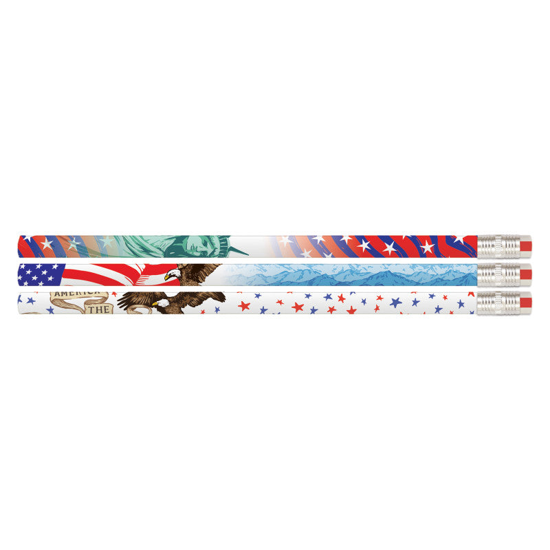 America The Beautiful 12Pk Motivational Fun Pencils (Pack of 12)
