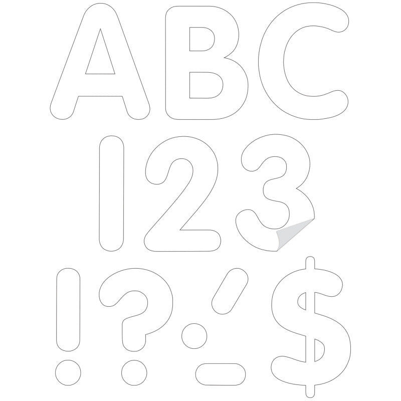 White 4In Classic Adhesive Letters Uppercase (Pack of 3)