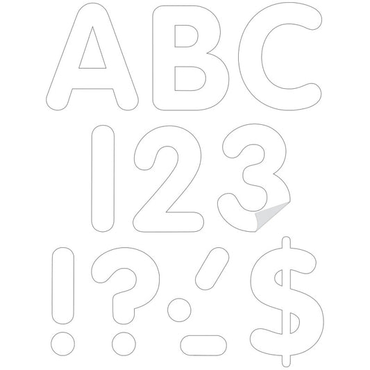 White 4In Classic Adhesive Letters Uppercase (Pack of 3)