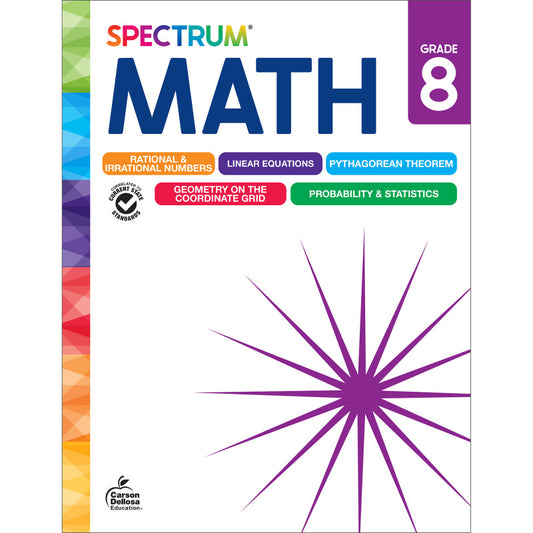 Spectrum Gr 8 Math Workbook (Pack of 3)