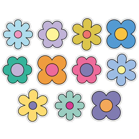 Flowers Cutouts Happily Ever Elementary Retro Remx (Pack of 8)