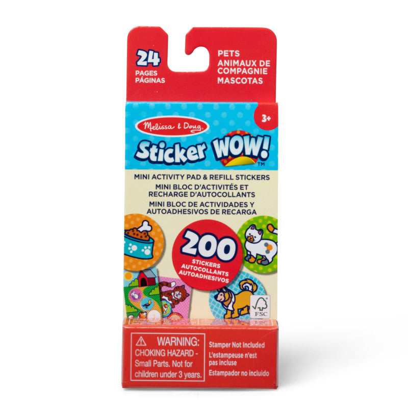 Pets Mini Activity Pad with Stickers Sticker Wow (Pack of 8)