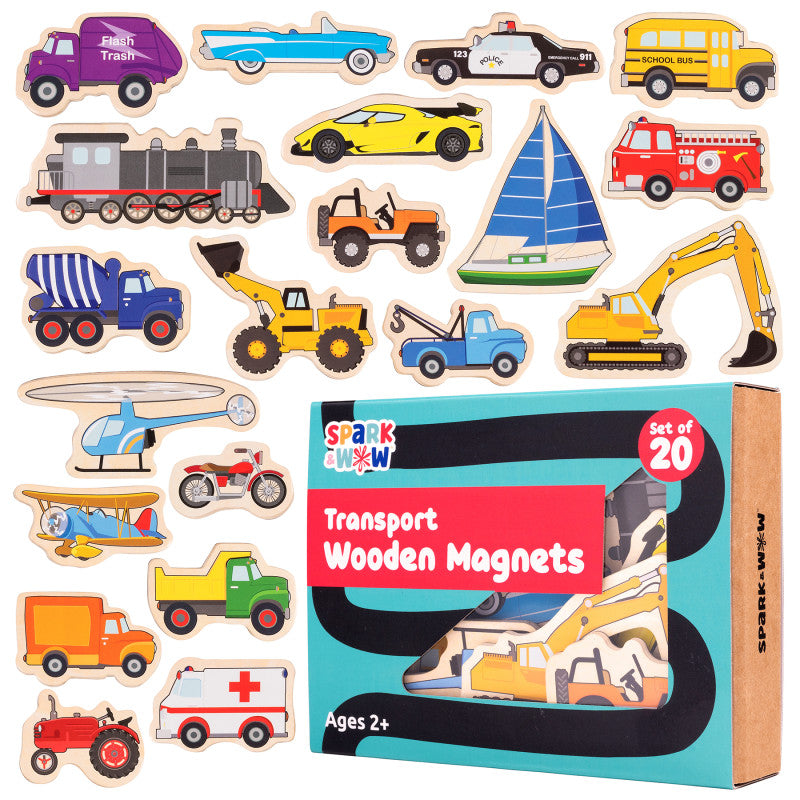 Wooden Magnets Transport 20/St (Pack of 6)