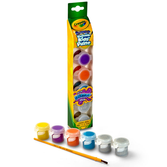 6Ct Glitter Washable Kids Paint Pot (Pack of 12)