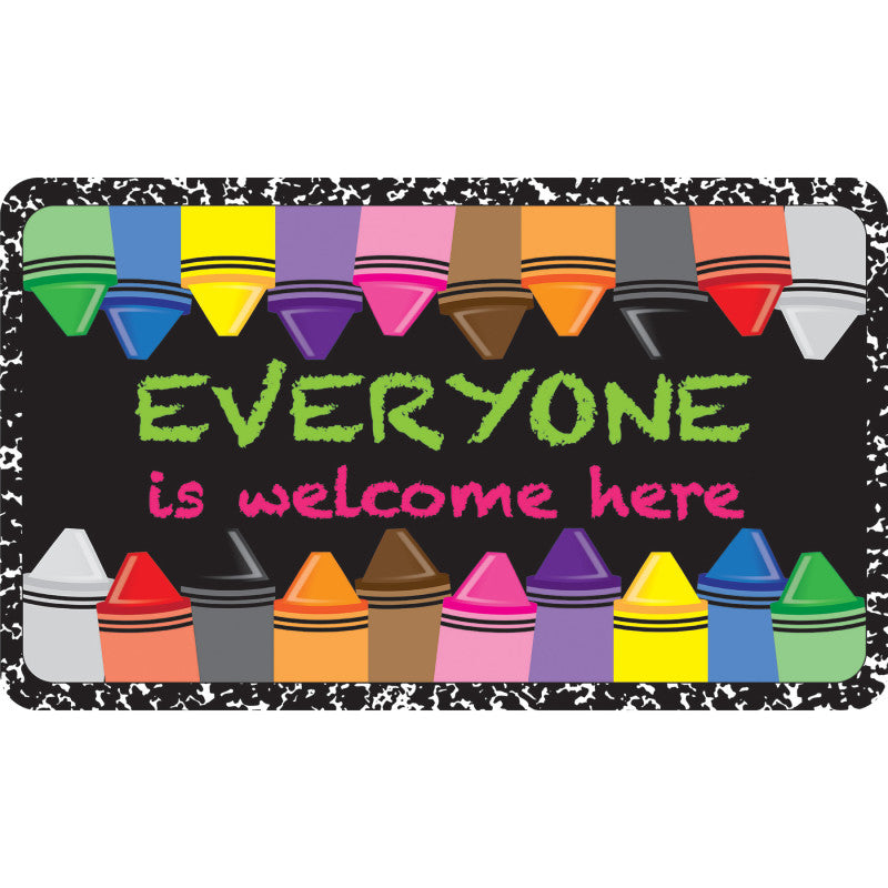 Welcome Mat Crayons Composition 18X30In Everyone Welcome (Pack of 2)