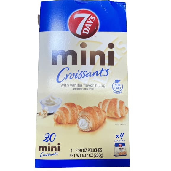 7Days Mini Croissants, Vanilla, Non-GMO, 2.29oz (Pack of 4 Pouches ...