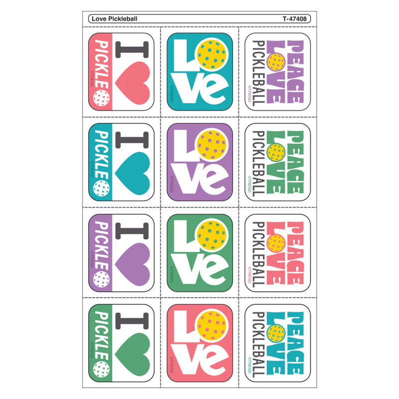 Love Pickleball Tear & Share Stickr (Pack of 12)
