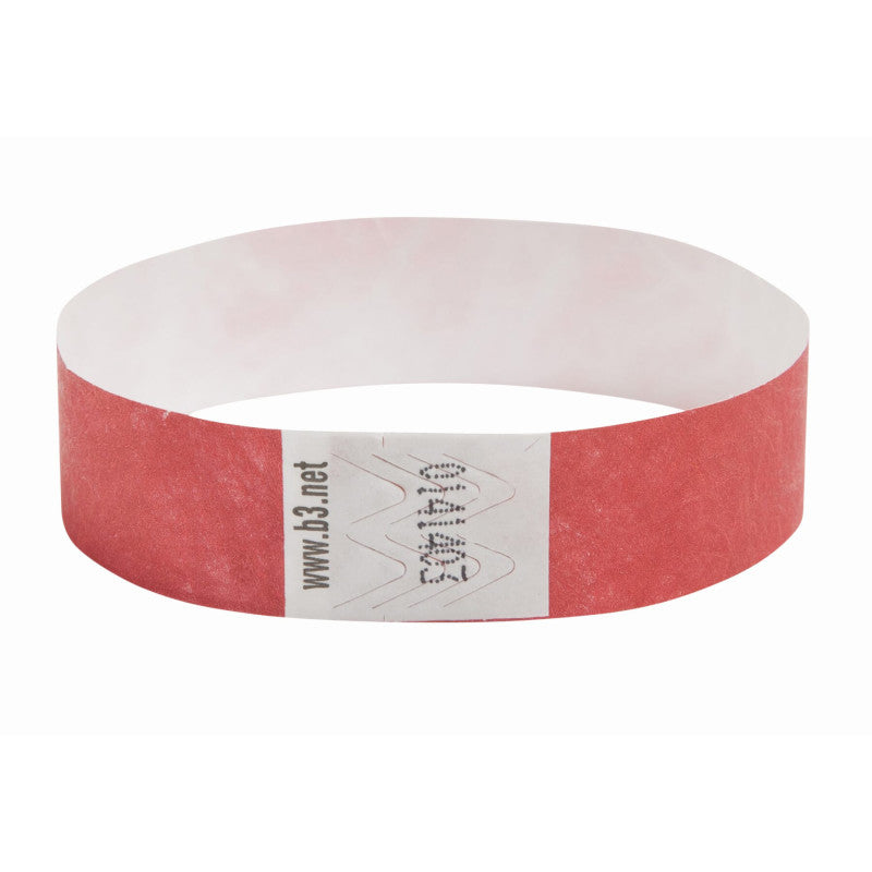 Security Wristbands Red 100/Pk 3/4In (Pack of 3)