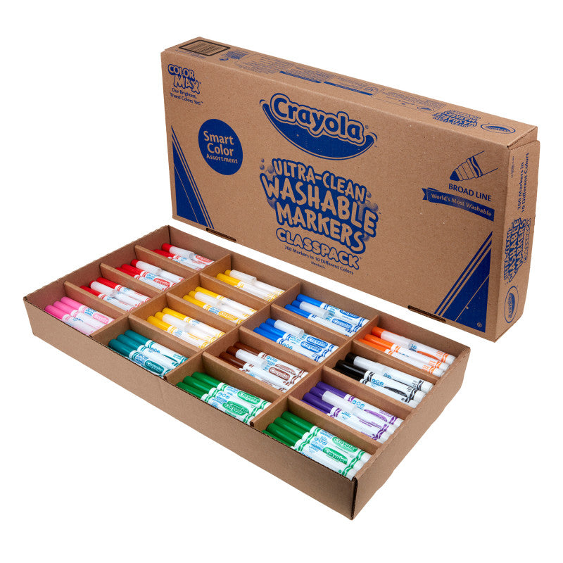 200Ct Washable Broad Line Markers Ultraclean