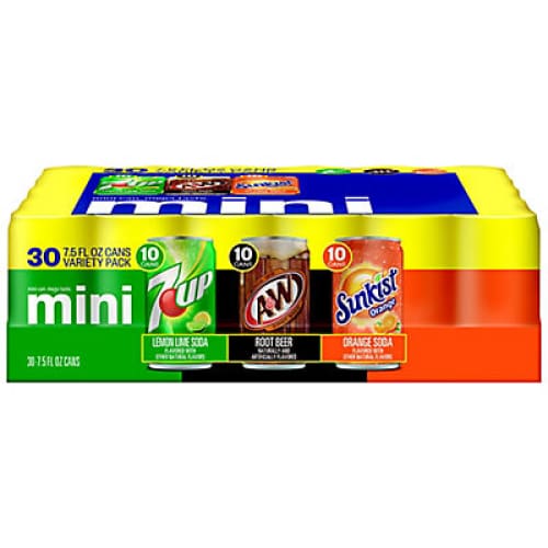 7UP A&W and Sunkist Mini Variety Pack 30 ct./7.5 oz. cans - Home/Grocery/Beverages/Soda & Pop/ - Keurig
