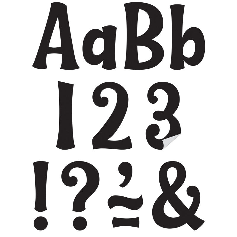 Black Wild Whimsy Adhesive Letters 4In (Pack of 3)
