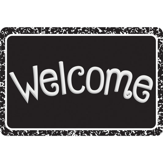 Welcome Mat Black Composition 15.5 X 23.5In (Pack of 2)