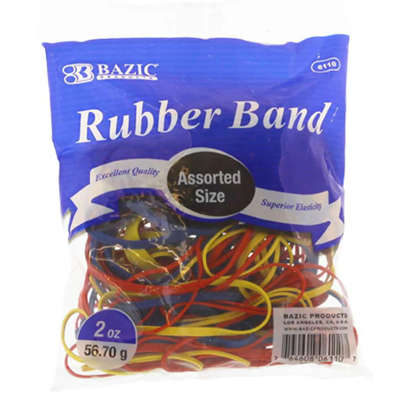 Asst Sizes & Colors Rubber Bands (Pack of 12)