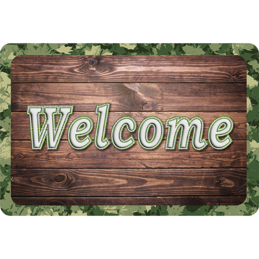Welcome Mat 15.5X23.5In Camo Wood (Pack of 2)