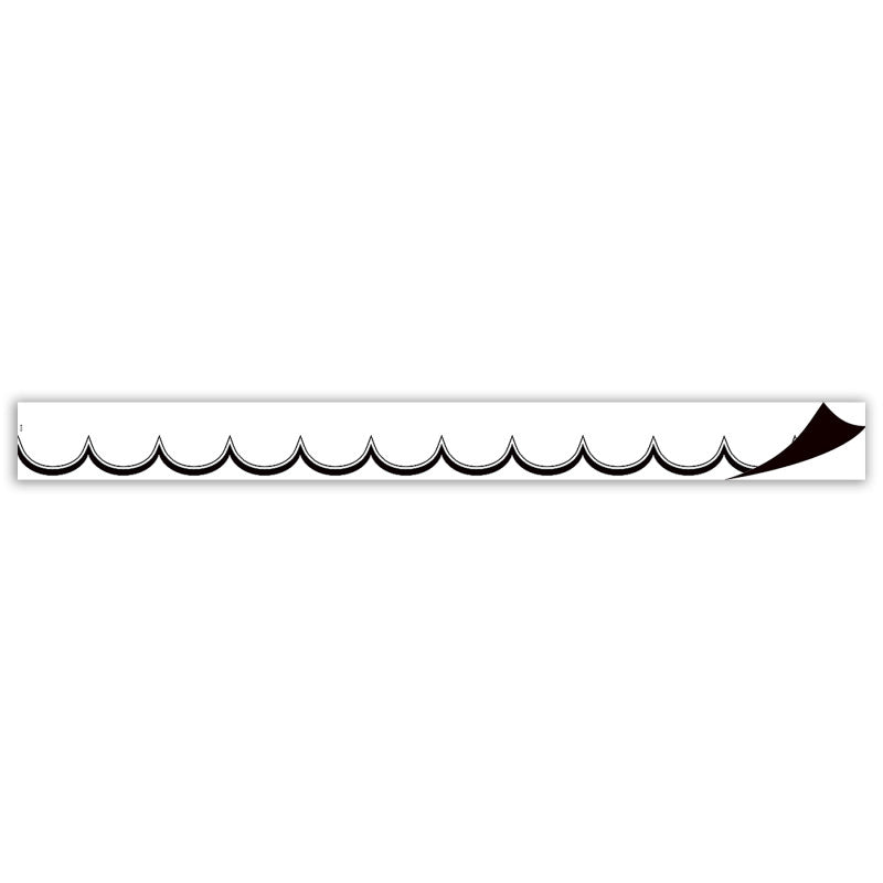 White with Black Scalloped Border Magnetic (Pack of 6)