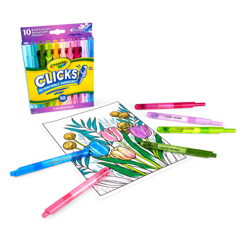 10Ct Markers Washable Retractable Bold Bright Colors (Pack of 3)